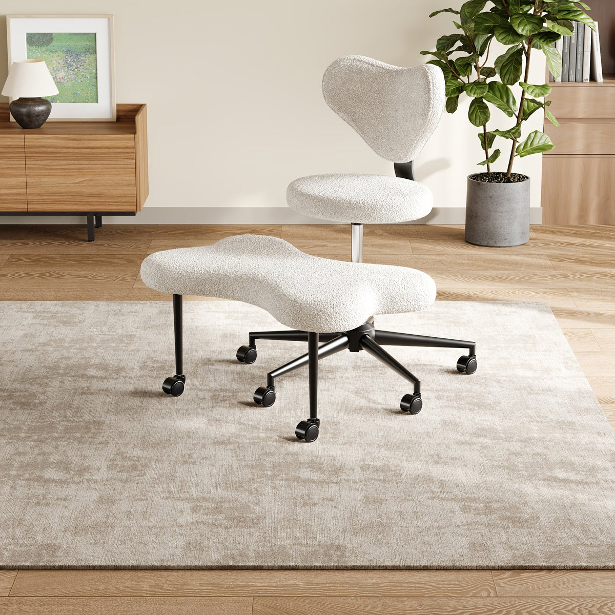 Ergonomic Cross-Legged Office Chair – Swivel Meditation Seat with Lumbar Support, Adjustable Height & Modern Design