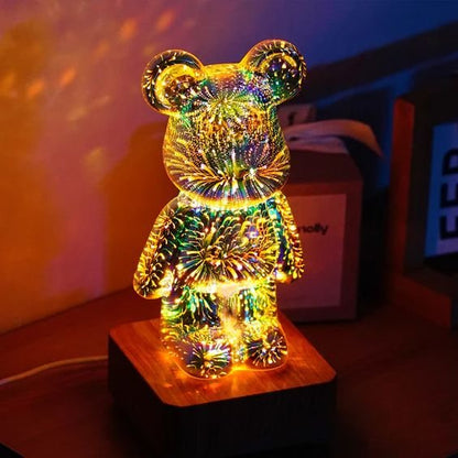 Fireworks Bear Lamp - 3D LED Desk Lamp for Kids Room, Home, Office, Nursery