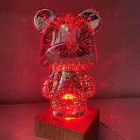 Fireworks Bear Lamp - 3D LED Desk Lamp for Kids Room, Home, Office, Nursery