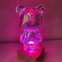 Fireworks Bear Lamp - 3D LED Desk Lamp for Kids Room, Home, Office, Nursery