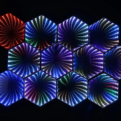 Infinity Mirror Tunnel Light - 3D Mirror with Hypnotic RGB Illumination