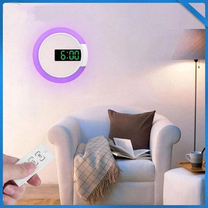 LED Mirror Digital Mirror Wall Clock - 3D Clock with USB Power Remote Control Digital Wall Clock