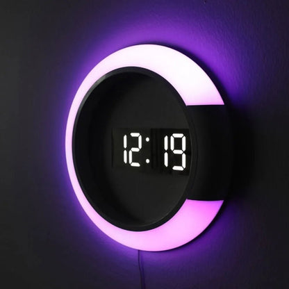 LED Mirror Digital Mirror Wall Clock - 3D Clock with USB Power Remote Control Digital Wall Clock