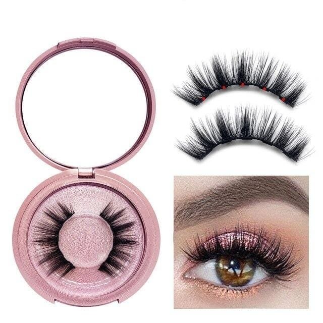 Magnetic Eyelashes - 3D Reusable and Lightweight Lashes with Mirror With Eyeliner (No Glue Needed)