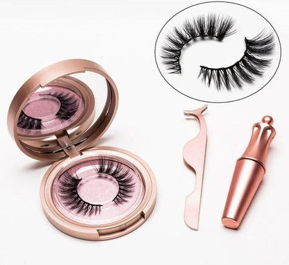Magnetic Eyelashes - 3D Reusable and Lightweight Lashes with Mirror With Eyeliner (No Glue Needed)