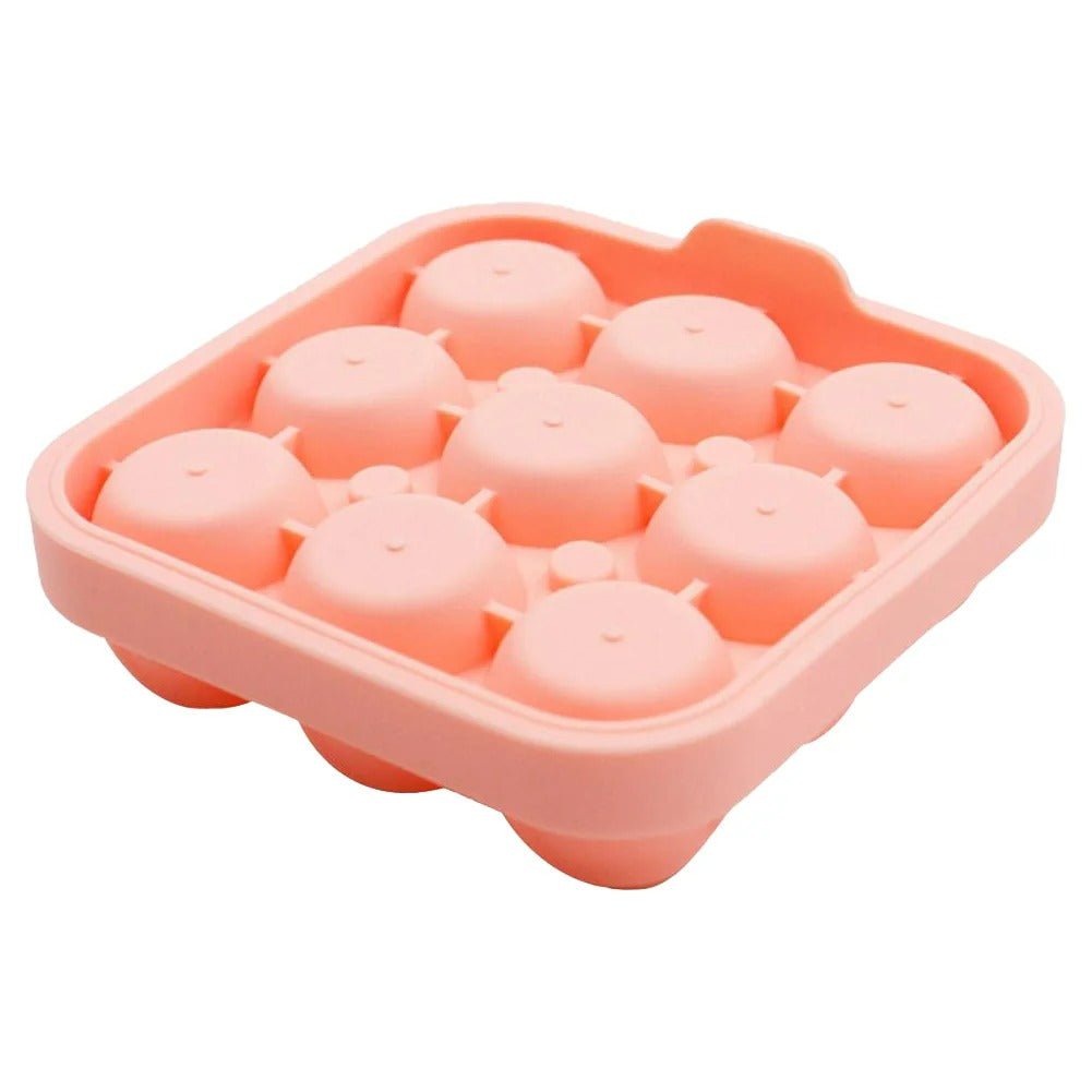Rose Ice Mold - 1.3 Inch 3D Small Ice Cube Trays, 9-Grid Cute Flower Shape, Silicone Rubber Fun Ice Ball Maker for Kitchen