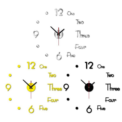 Wall Sticker Clock - 3D Clock Sticker for Instant Home Makeover