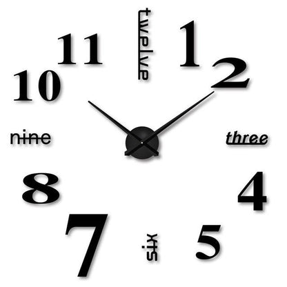 Wall Sticker Clock - 3D Clock Sticker for Instant Home Makeover