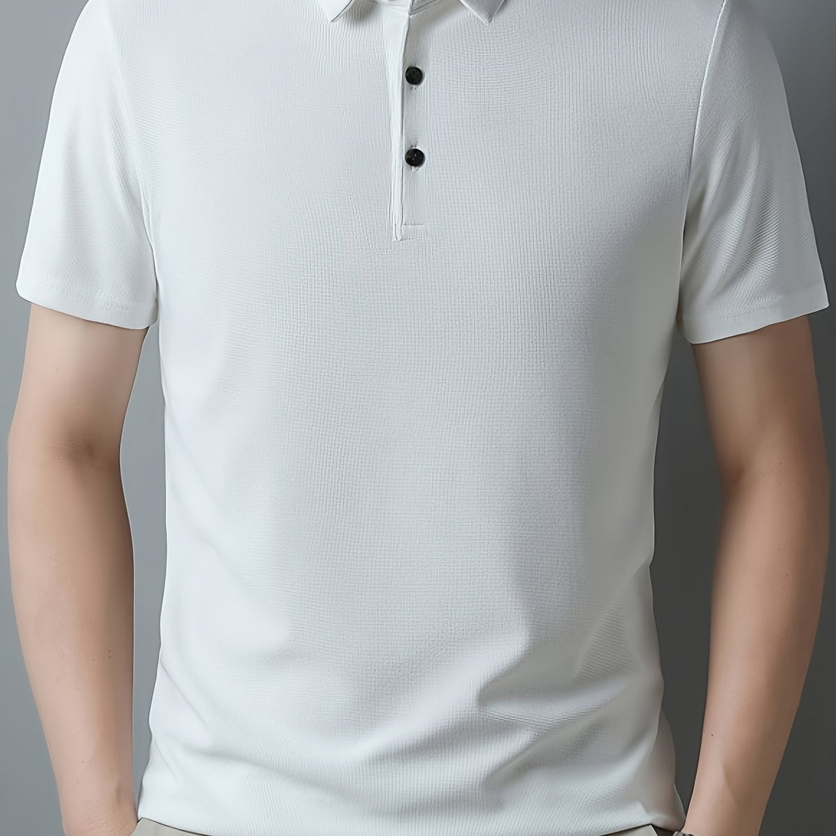 Men’s Short Sleeve Henley Shirt – Casual Lapel Collar Golf Top, Breathable Summer Sportswear for Outdoor Activities