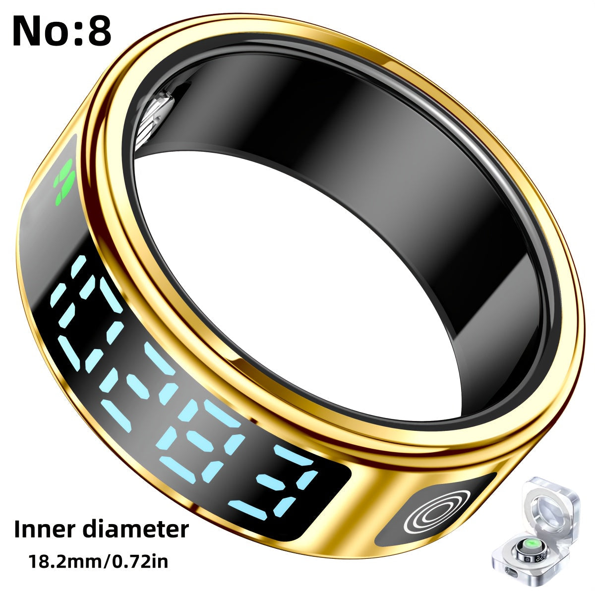 Smart Fitness Ring with Digital Display – Tracks Steps, Sleep & Swimming with Waterproof Unisex Minimal Design