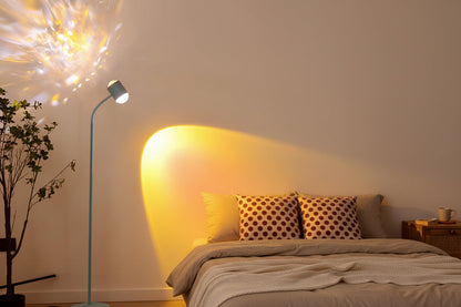 LED Sunset & Water Ripple Projection Lamp – Dual Head Rainbow Light for Photography, Parties & Cozy Room Decor