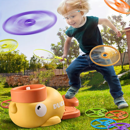 Outdoor Duck Disc Launcher Toy for Kids Ages 3–8 – Fun Flying Disc Game for Family Yard, Parties, and Birthday Gifts