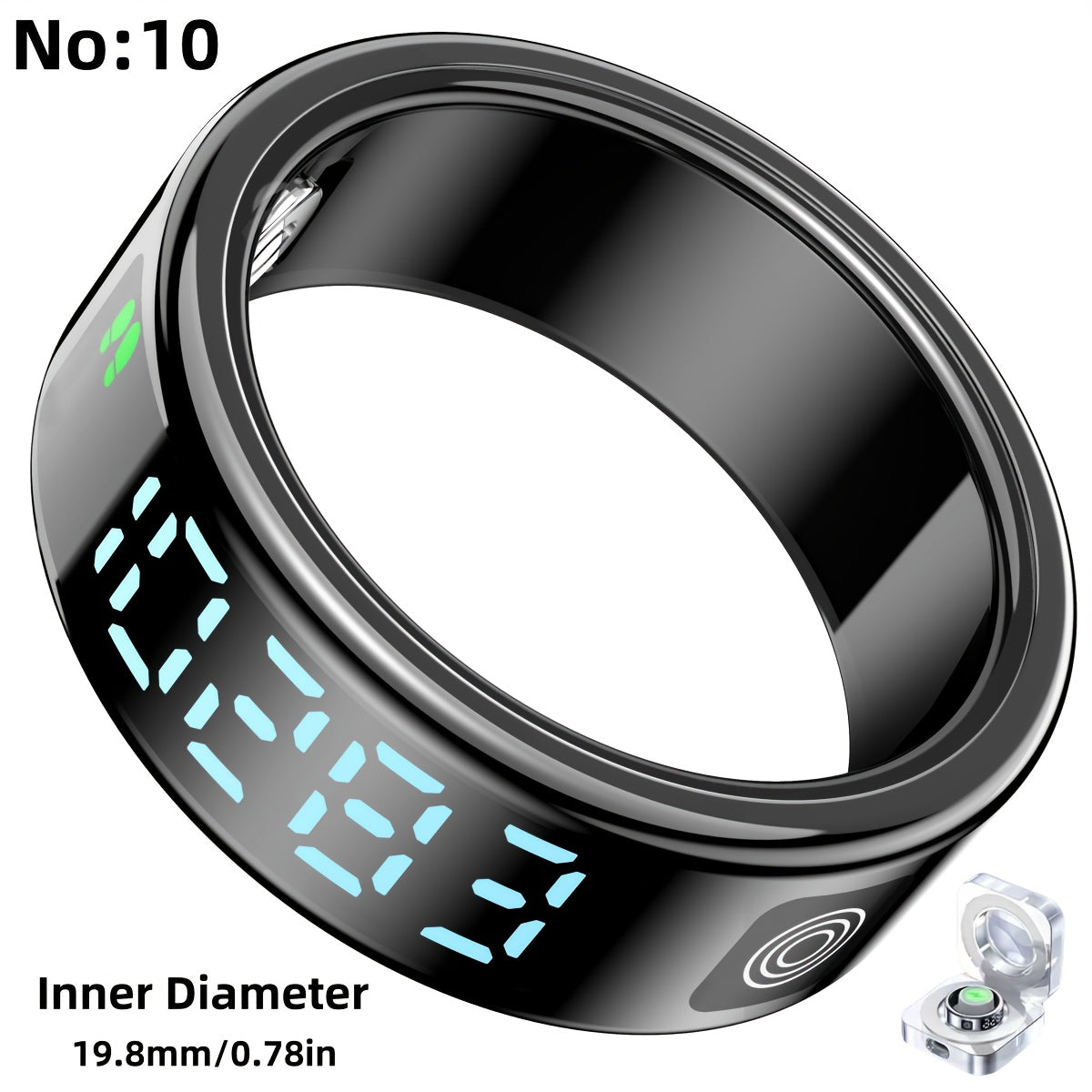 Smart Fitness Ring with Digital Display – Tracks Steps, Sleep & Swimming with Waterproof Unisex Minimal Design