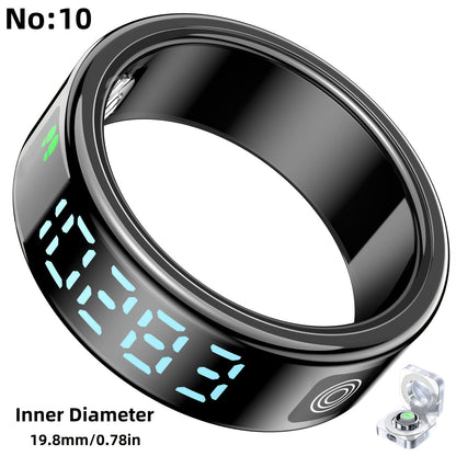 Smart Fitness Ring with Digital Display – Tracks Steps, Sleep & Swimming with Waterproof Unisex Minimal Design