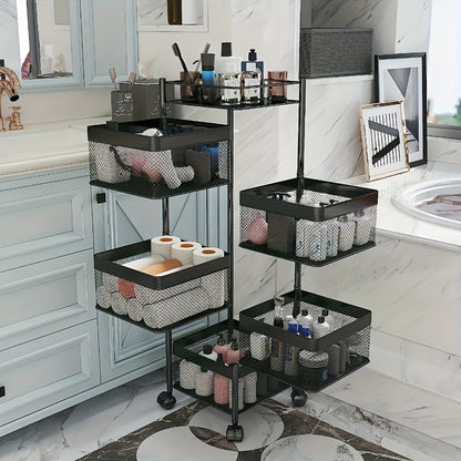 Rotating Kitchen Storage Tower – Multi-Tiered Organizer with Swivel Design for Spices, Snacks, or Beauty Products Anywhere