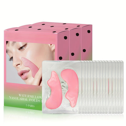 Watermelon Collagen Smile Line Patches – Infused with Niacinamide and Caffeine, Targeted Wrinkle-Reducing Mask for Youthful, Plump Skin