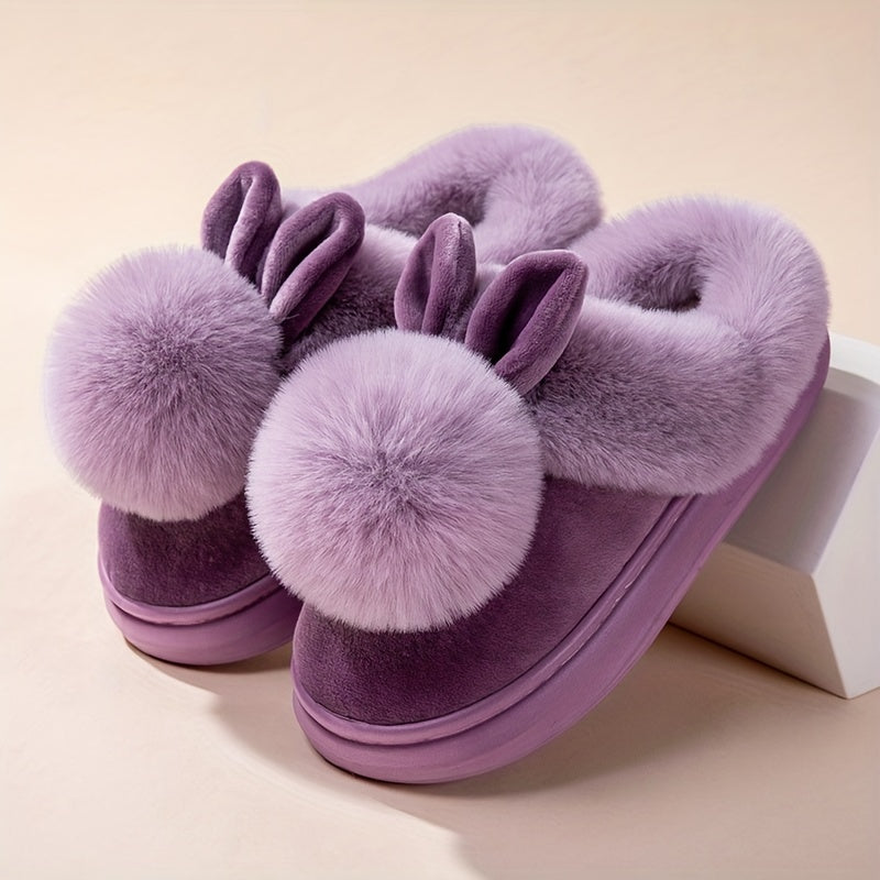 Warm Fur Rabbit Women’s Slippers – Furry, Ultra-Soft, Warm, Non-Slip Indoor Outdoor Slippers for Women in Total Comfort