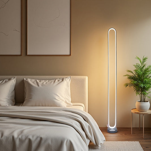 Artistic USB LED Floor Lamp – Adjustable Brightness & 3-Color Lighting for Romantic, Minimalist Home Ambiance