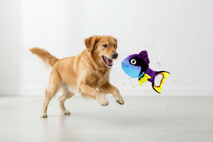 Interactive Squeaky Clownfish Dog Toy – Durable Plush Tug & Chew Toy for Small and Large Dogs with Fun Sound Effects for Play & Training