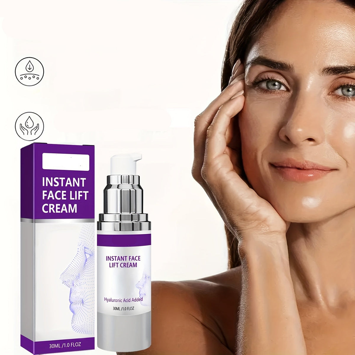 Facial Lifting Cream with Collagen, Retinol, and Hyaluronic Acid – Instant Firming, Tightening, Moisturizing Anti-Aging Cream for Smooth Skin Appearance