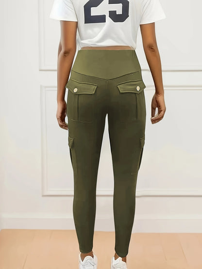 High-Waisted Sculpt & Support Yoga Leggings –  Cargo Style Activewear for Women with Tummy Control and Seamless Fit for All-Day Movement