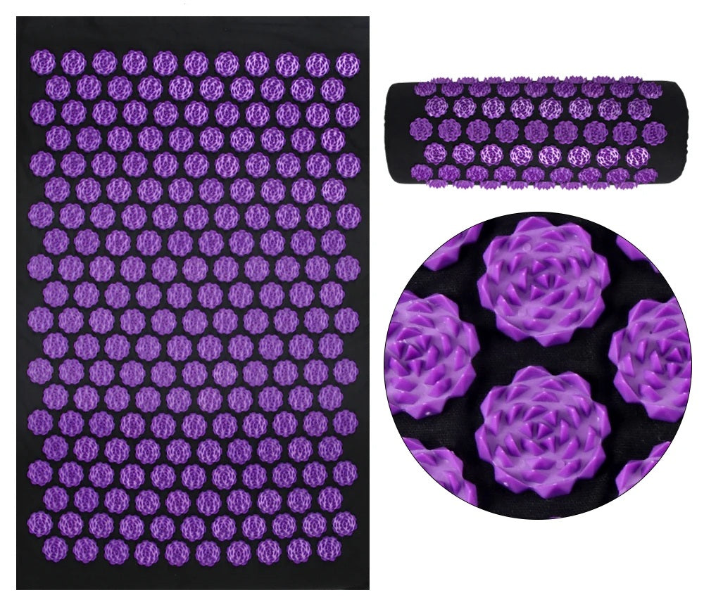 Acupressure Yoga Mat & Pillow Set – Kuznetsov’s Spike Applicator for Full-Body Massage, Stress Relief & Foot Reflex Therapy