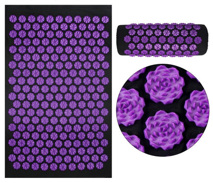 Acupressure Yoga Mat & Pillow Set – Kuznetsov’s Spike Applicator for Full-Body Massage, Stress Relief & Foot Reflex Therapy