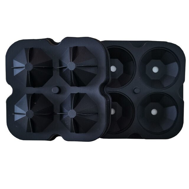 Diamond Ice Mold - 4 Hole Flexible Silicone Ice Mold Tray