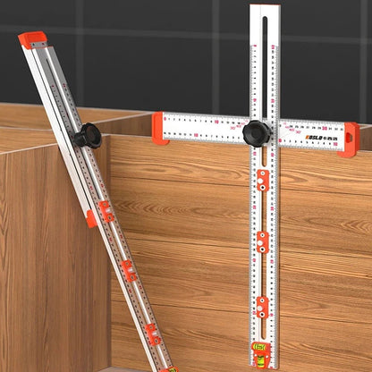 Drilling Positioning Ruler - 4 in 1 T- Square Ruler | High Precision Angle Drawing Marking Gauge Tools