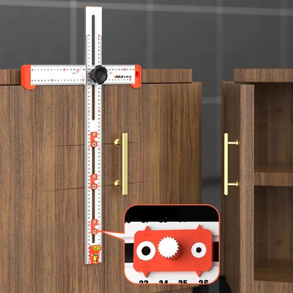 Drilling Positioning Ruler - 4 in 1 T- Square Ruler | High Precision Angle Drawing Marking Gauge Tools