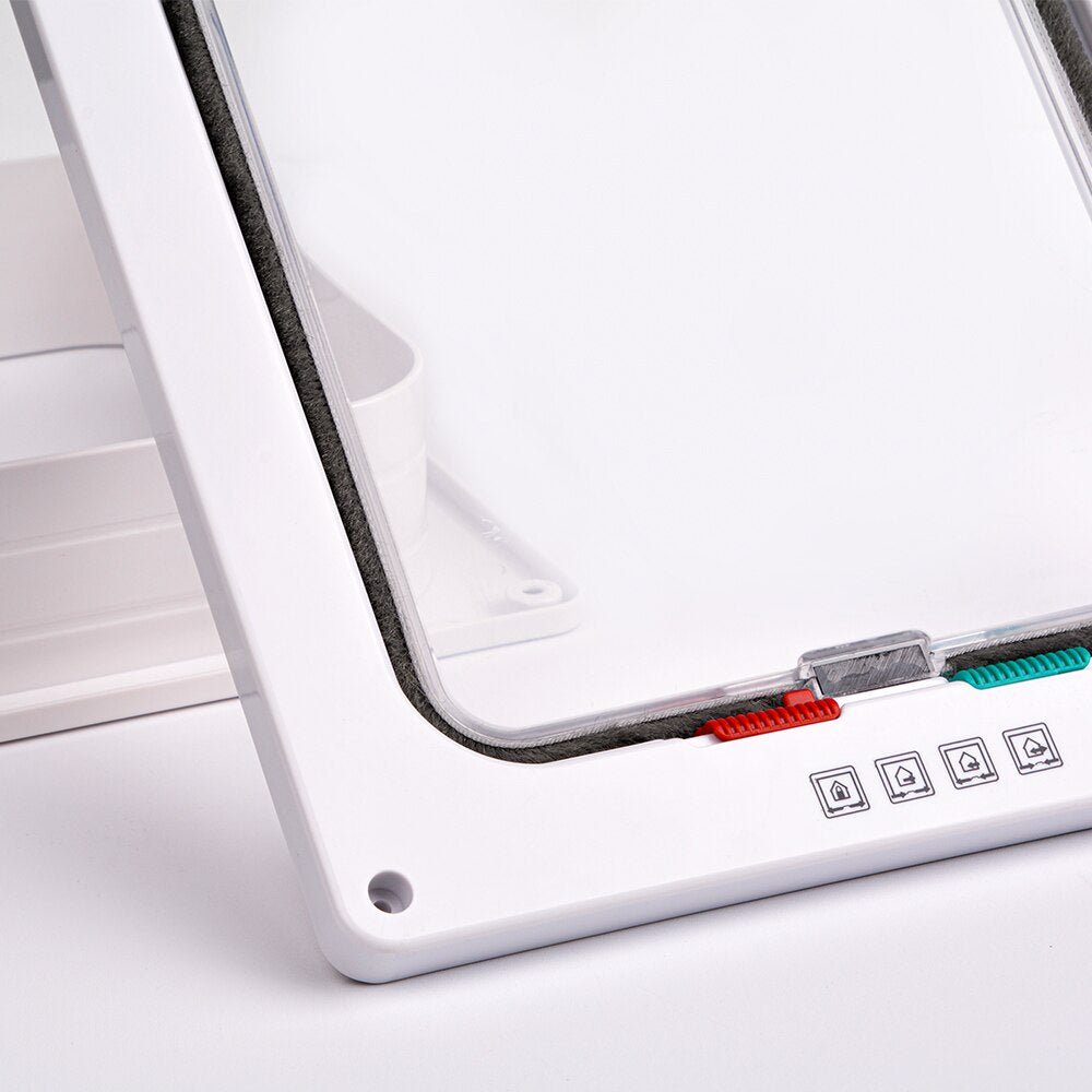 Security Lock Flap Door - 4 Way Cat Flap Door for Interior Exterior Door, Window and Wall