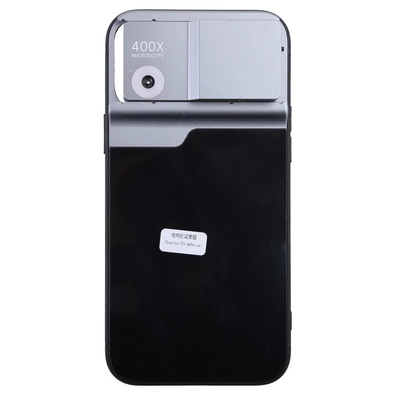 Phone Microscope with Light Case - 400X Microscope Lens Phone Cover Built-in Light Lenses Tip Scope