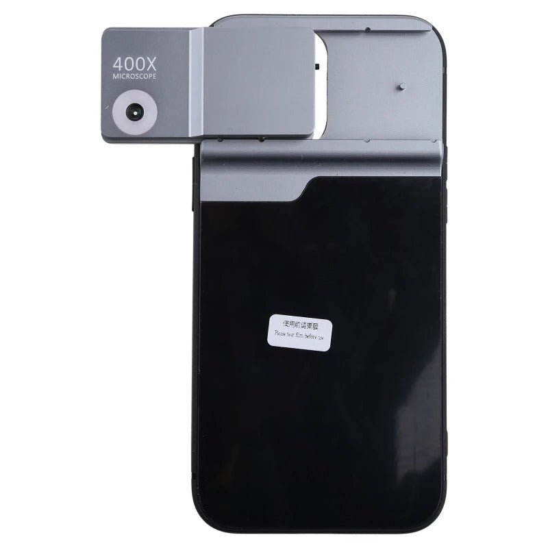 Phone Microscope with Light Case - 400X Microscope Lens Phone Cover Built-in Light Lenses Tip Scope