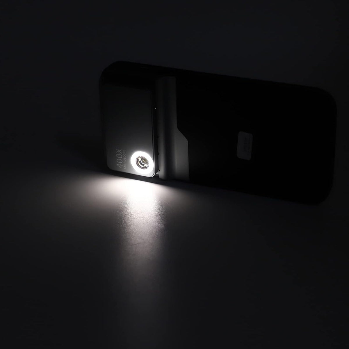 Phone Microscope with Light Case - 400X Microscope Lens Phone Cover Built-in Light Lenses Tip Scope