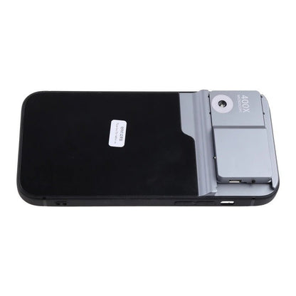 Phone Microscope with Light Case - 400X Microscope Lens Phone Cover Built-in Light Lenses Tip Scope