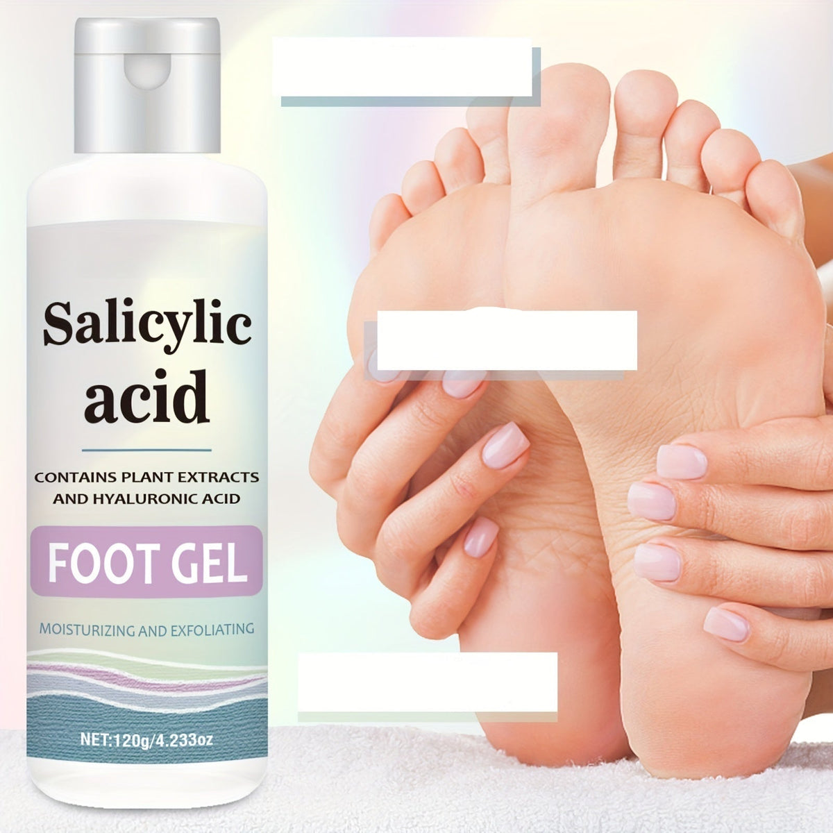 Salicylic Acid Foot Gel – Exfoliating and Moisturizing Heel Cream for Dry Cracked Feet, Smooth Callus Removal, Nourishing Daily Repair Foot Treatment