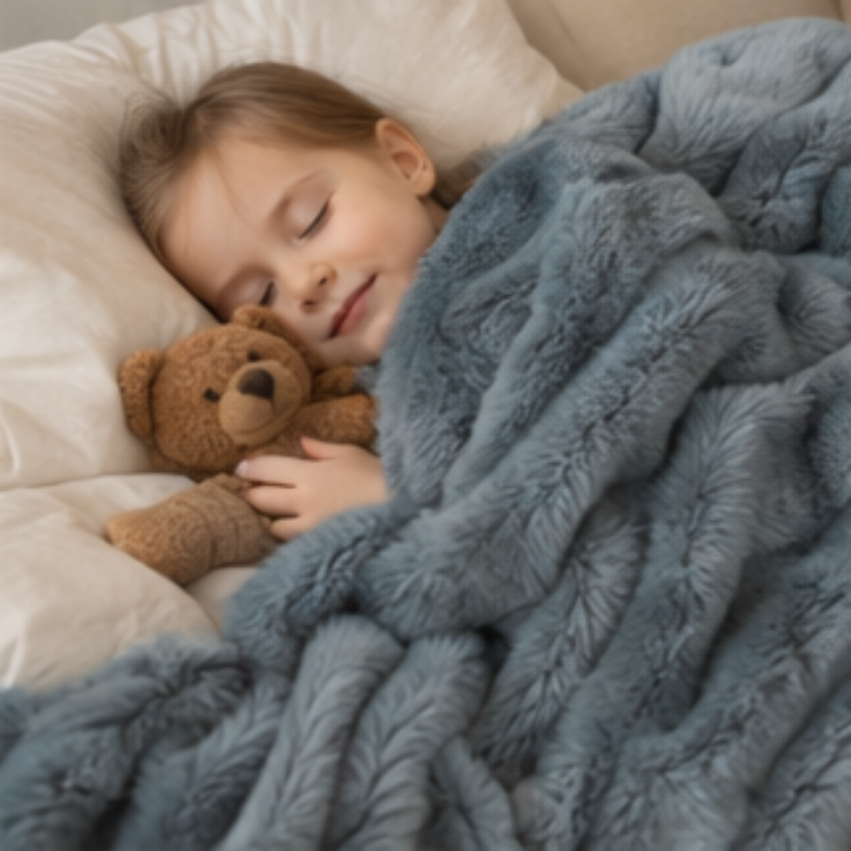 Ultra-Soft Faux Rabbit Fur Sherpa Throw Blanket – Double-Sided Weighted Microfiber Fleece Blanket for Bedroom and Living Room
