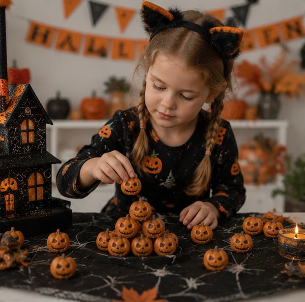 Mini Resin Pumpkin Decorations - Halloween Craft Accessories for DIY Projects, Home Decor and Party Displays
