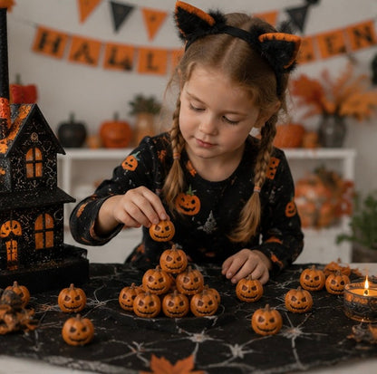 Mini Resin Pumpkin Decorations - Halloween Craft Accessories for DIY Projects, Home Decor and Party Displays