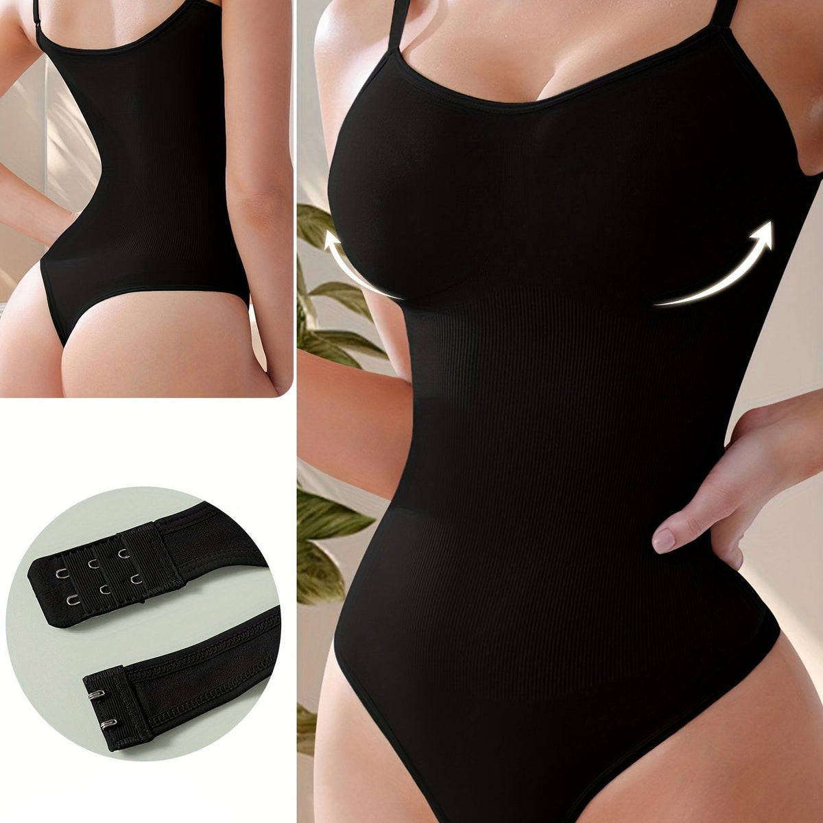 Seamless Women’s Shaping Bodysuit – High-Waisted Cinched Waist Zipper Design with Breathable, Stretchy, and Supportive Fabric