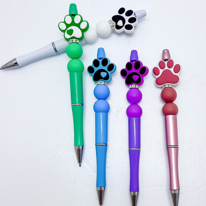 Paw Design Twistable Fine Point Silicone Ballpoint Pen Set - 5pcs Pens Ideal for School, Office, and Prize Gifts