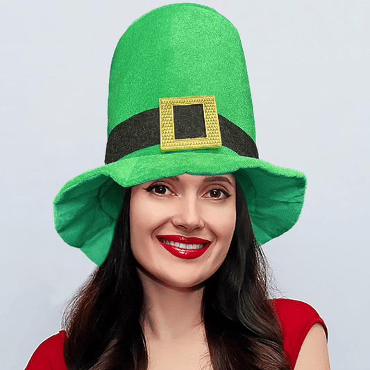 Adult Green Leprechaun Costume Hat – Canvas Topper Accessory for St. Patrick’s Day Parties, Christmas Trees & Festive Photoshoots