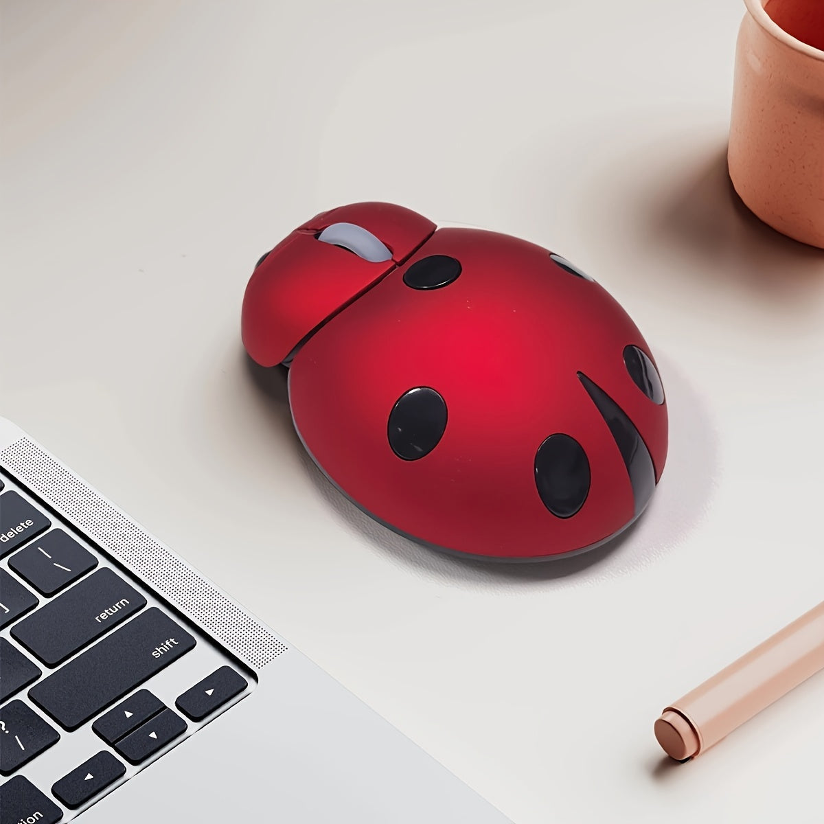 Ladybug Wireless Mouse – Dual-Mode Optical Design for Office or Laptop Use with Fun Portable Style for All Ages