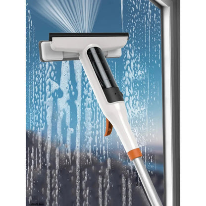 Glass Cleaning Kit – 3-in-1 Spray Wash, Extendable Pole, and Squeegee for Easy High Window Cleaning, Home, and Office Use