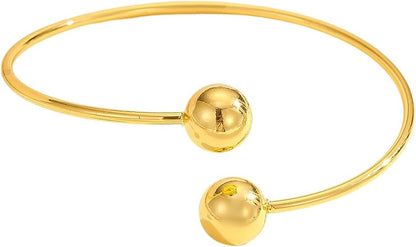 Shell Heart Open Cuff Bracelet – Stainless Steel Gold Bangle for Women, Romantic Valentine’s Gift with Delicate Charm