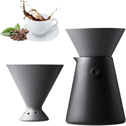 Ceramic Pour Over Coffee Maker Set – 650ml Drip Coffee Filter Pot for Home Brewing, Rich Flavor Extraction, and Daily Coffee Ritual