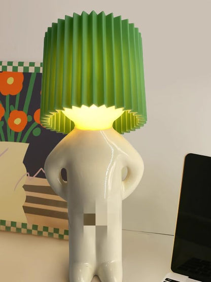 Naughty Boy LED Pleated Table Lamp – Unique Child-Friendly Night Light with Reading Mode, Creative Design for Bedroom Ambiance