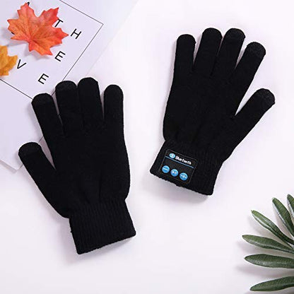 Smart Bluetooth Touchscreen Gloves – Wireless Bluetooth-Compatible Speaker Gloves with Warm Fabric, Outdoor Winter Smart Gloves for Calling, Music, and Touchscreen Use