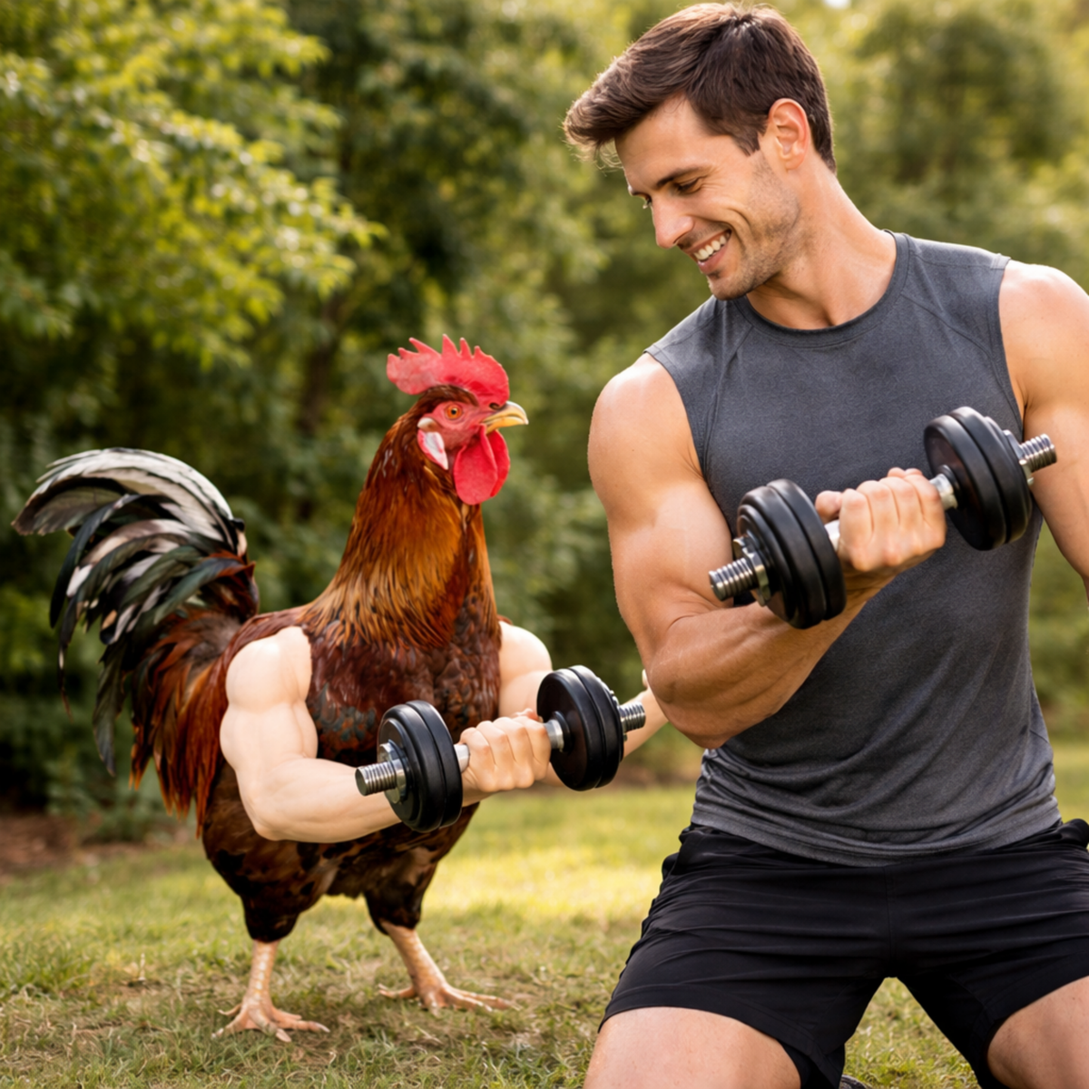 Funny Fighting Chicken Arms Toy – Artificial Muscle Arms Costume Accessory for Pigeon Hen Novelty Farmyard Entertainment Prop.