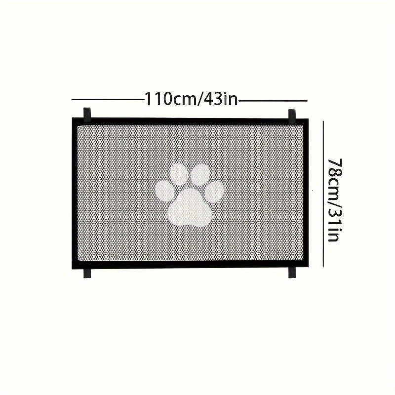Portable Folding Pet Safety Gate – Durable Mesh Barrier for Dogs and Puppies, Easy Installation, Compact Storage, and Space-Saving Design